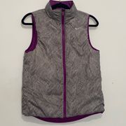 Nike Reversible purple and gray women's small puffer vest winter