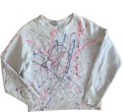 Acne Studios Women's Off-White Splatter Crewneck Sweatshirt Oversized XXS fits M