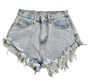 UNIF Cutoff High Rise Denim Shorts