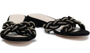 Sandro Chiari chain embellished suede slides