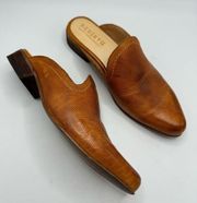 Bed Stu Brenda Slide on Mule Size 6.5 Leather in British Tan Pointed Toe