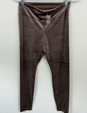 J. Jill Women's Velour Pull On Leggings Mocha Latte Size M P