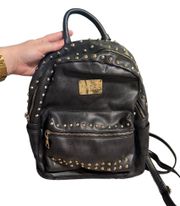 Black  Los Angeles Backpack with Gold Spiked Studs (Faux Leather).