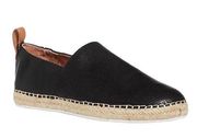 Leather Espadrille Black Flats Size 8