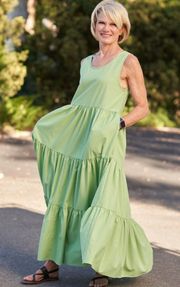 Comfy And Ready Penny Pocket Maxi Dress Size Medium In Jade