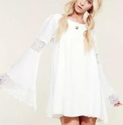 For Love And Lemons Festival Bell Sleeve Dress Size Xs White