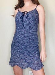 Vintage 90s Jonathan Martin Floral Keyhole Tie Slip Mini Dress