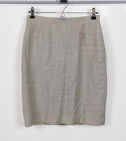 Vintage Instante by Versace Wool Check Pencil Skirt