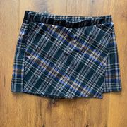 plaid mini skort