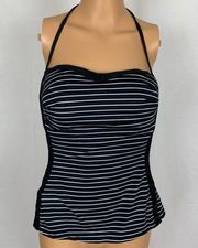 Robin Piccone Side Button Striped Halter Tankini S