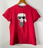 Karl Lagerfeld Red Short Sleeve Tee Size Small