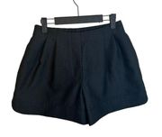 PHILLIP LIM BLACK TEXTURED PLEATED SHORTS