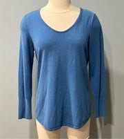 NIC+ZOE Blue Vital V-Neck Sweater Size Medium