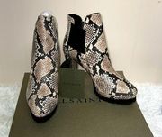 Sarris Bootie Color: NUDE SNAKE PRINT LEATHER, Size 9M, $348.00 NWB