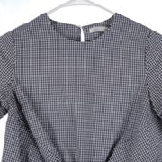 bishop + young Black & White Gingham Tie Front Top XS