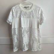 Gypsies & Moondust White Floral Lace Short Sleeve Shirt