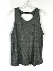 Gray Marled Strappy Back Sleeveless Athletic Tank Top XS Gym