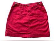 Per Se Women’s Size 8 Red Denim Skirt With Pockets