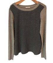 Le Lis Sweater Women's Medium Heather Gray Black Long Sleeve Pull Soft Top