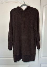 WALTER BAKER Maisie mélange fleece hooded mini dress Size: Medium