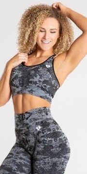 Women’s Best Camo Seamless Sports Bra Black