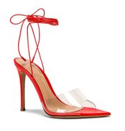 Skye Strappy Heels in Transparent & Poppy 39