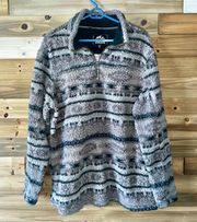 Wester Print Sherpa Sweater