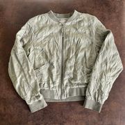 Anthropologie Marrakech Full Zip Andi Bomber Jacket / Green / Size Large