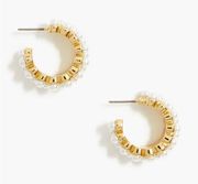 J. Crew Pearl Hoop Earrings BD741 New