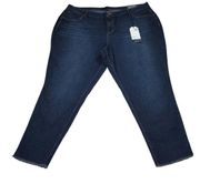 1822 Denim Ankle Skinny Jeans Dark Wash Blue Stretch Women's Size Plus 22W