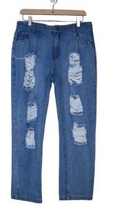 Chelsea & Violet Womens 31 Distressed Straight Leg Ankle Jeans