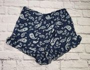 Patrons Of Peace Womens Size Medium Blue White Paisley Skort Boho