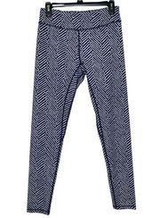 J.McLaughlin Women's Leggings Athletic Geometric Stretch Mid-Rise Blue Medium