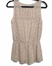 Bar III Nude Tank Blouse Swiss Chevron Print