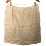 Vintage Style and Co Woman Tan Plus Linen Back Zip Short Length Neutral Skirt 16