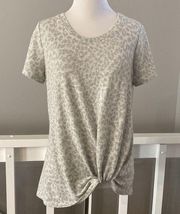 Gray Leopard Print Side Tie Top Size XS