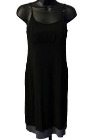 Esprit Medium Black Gray Slip Dress Y2K