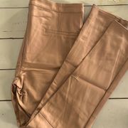 Women Large Vegan Leather Kardashian Buttery Soft Pants Stretchy Side Camel 🐫