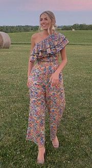 J. Crew Liberty Print One Shoulder Jumpsuit