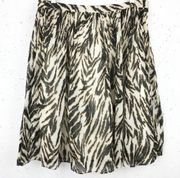 Talbots Tiger Print Cotton Pleated Skirt Size 10P