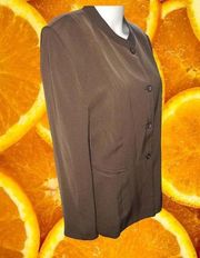 Petite Sophisticate Brown 3 Button Blazer