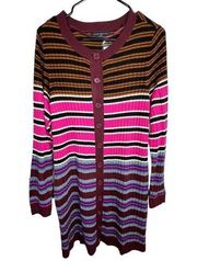 NWT Lane Bryant Colorful Striped Button Up Long Sleeve Cardigan