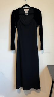 Vintage  Long Sleeve Velvet Maxi Dress