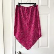 Xhilaration Y2K 90s Handkerchief Pointed Pink Paisley Midi Slip Trendy Skirt XL