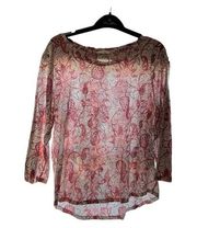 Lucky Brand Boho print shirt size large