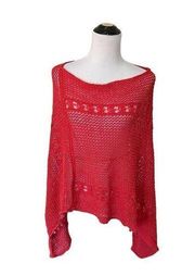 Chico’s red poncho one size