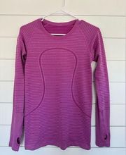 Lululemon Swiftly Tech stripped Pink Pullover 6