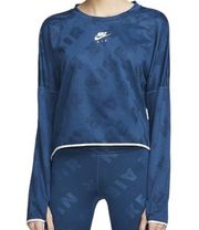 Nike  AIR Midlayer DriFit Crewneck Long Sleeve 2X Women Blue Running Activewear