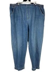 White Stag Plus Size Women's Elastic Waist Pull on Denim Jeans Size 24 Blue