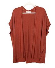 LOFT Rust Orange Sleeveless Open Front Cardigan Poncho Women's XS / Small